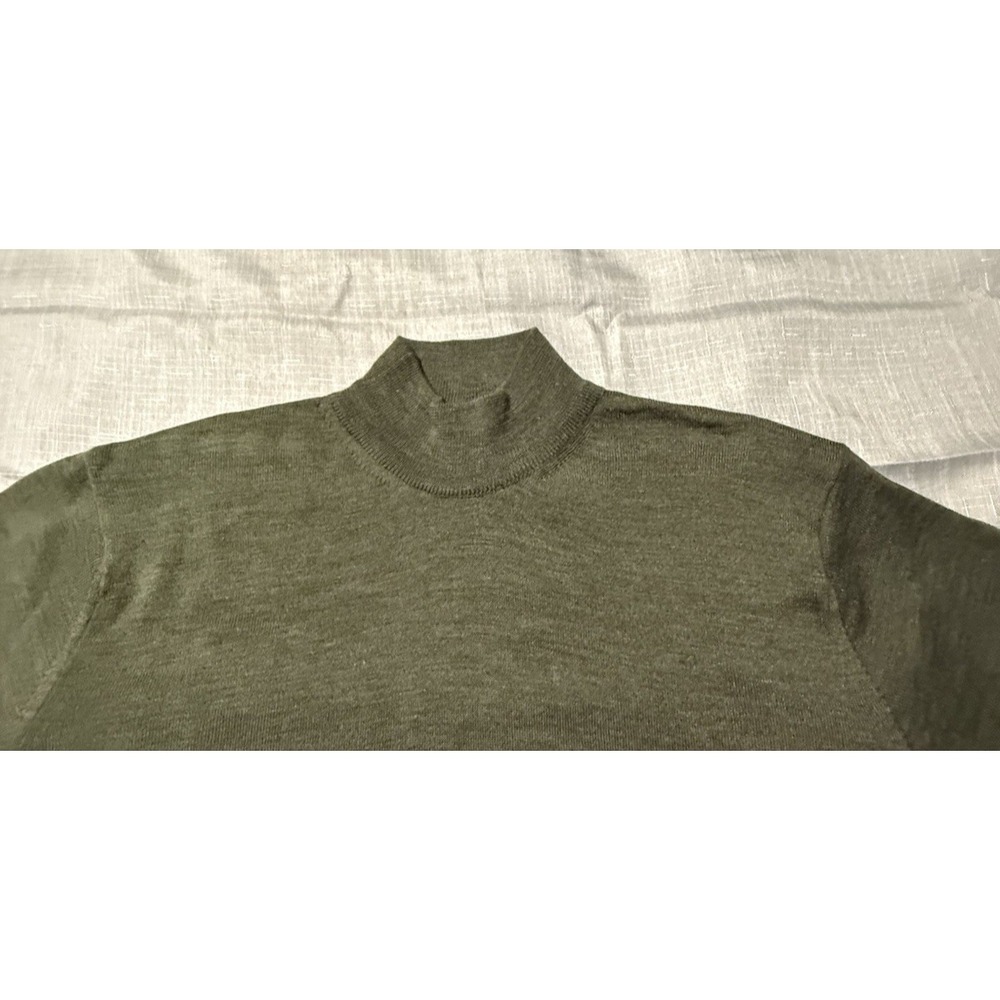 NWOT Mens MURANO Italia Small Lt Green Mock Turtleneck Wool Sweater Italian Yarn - Picture 3 of 7